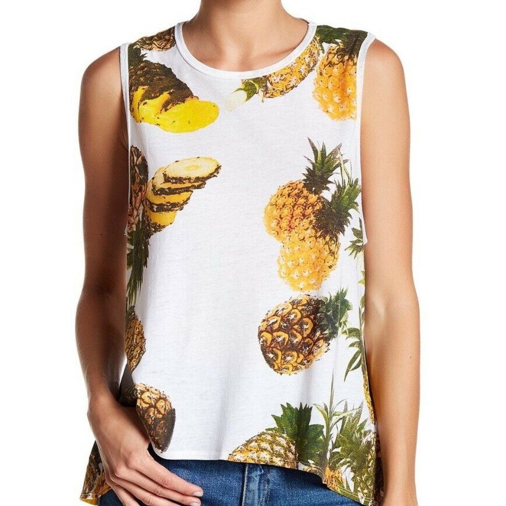 Chaser Pineapple Print Tank Top Muscle Tee